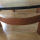 Vintage Danish teak coffee table and smoked glass