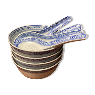 Chinese porcelain soup bowls, 8 Pces