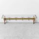 Wall coat rack in wood and glass, 1950s vintage modernism