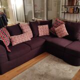 Purple corner sofa