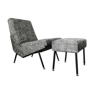 fauteuil et ottoman design - 1960