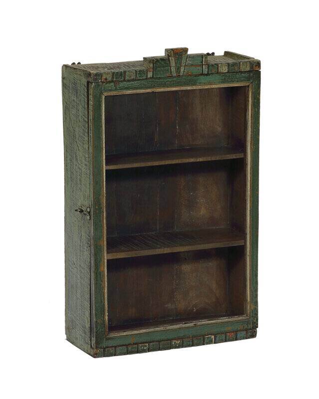 Old art deco green showcase teak wood piece of origin india