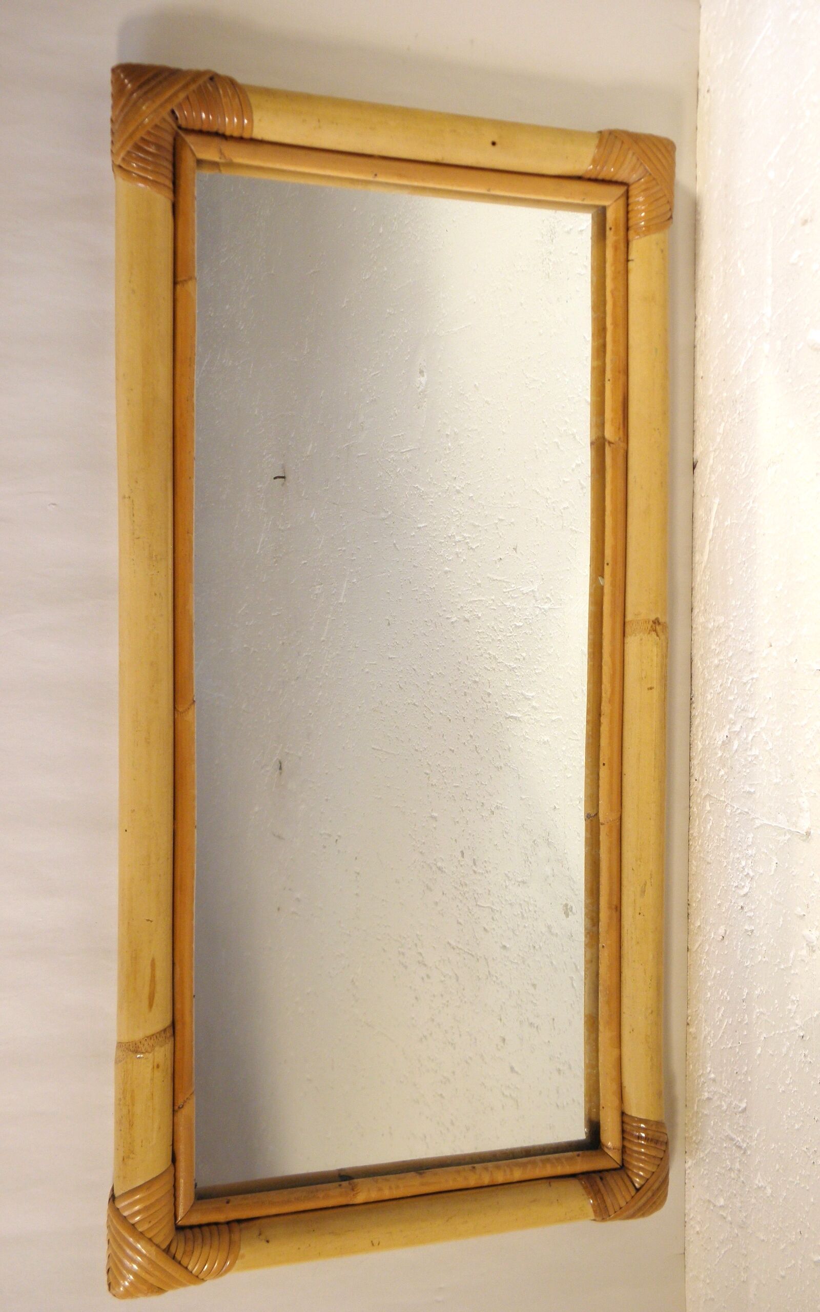 Rattan frame mirror 61 x 31 cm