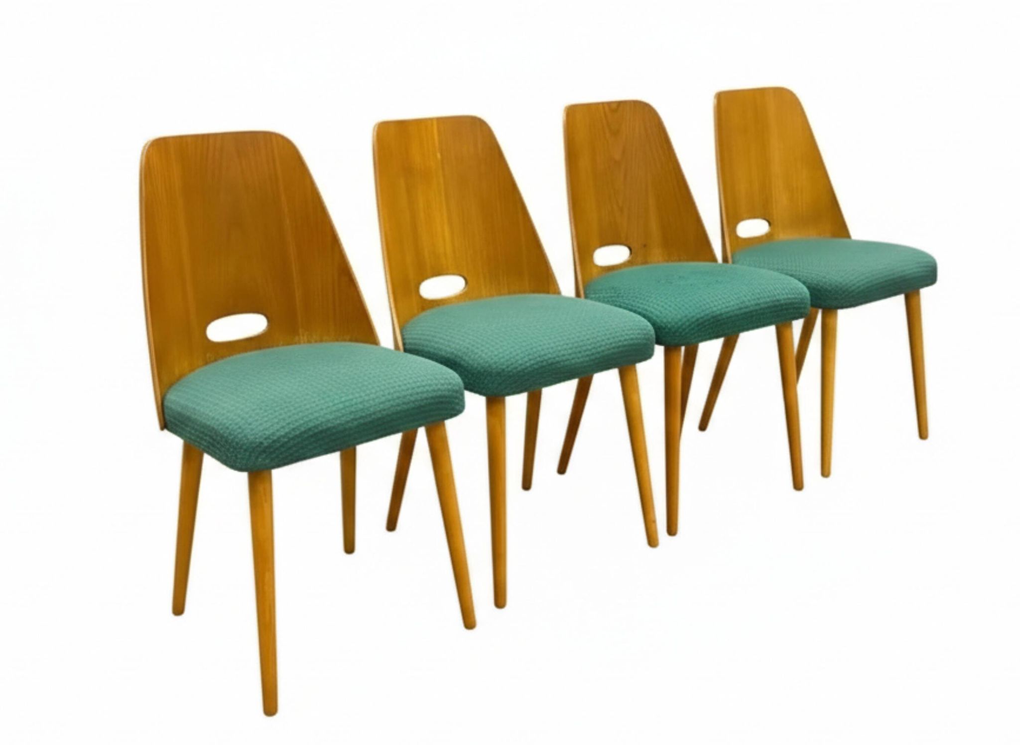 Set of 4 retro chairs, Brussels style, 1964, Czechoslovakia