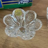 Lot of crystal flower candle holders.