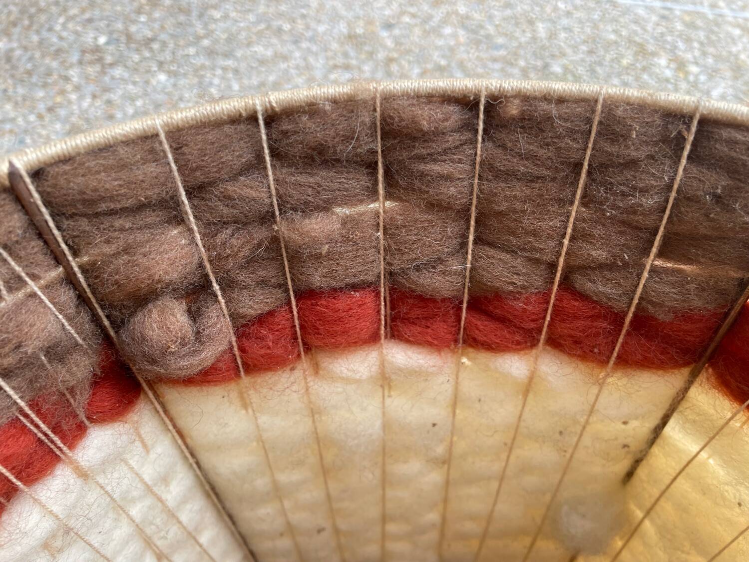 Vintage 70's wool lampshade