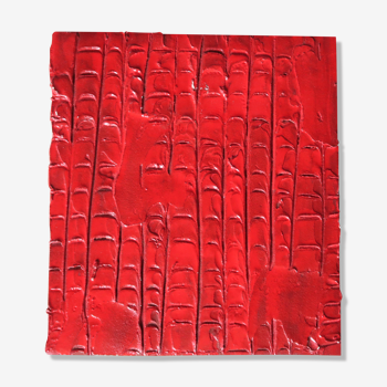 Tableau, peinture rouge texturée de Vincent Dufresne, 2013
