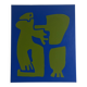 Original cubist canvas painting "happy blue men" by Bodasca
