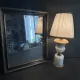 Lampe XIXe en opaline blanche et métal doré