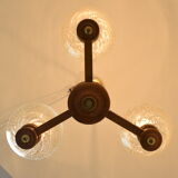 Mid-century Wood Chandelier,1970's.