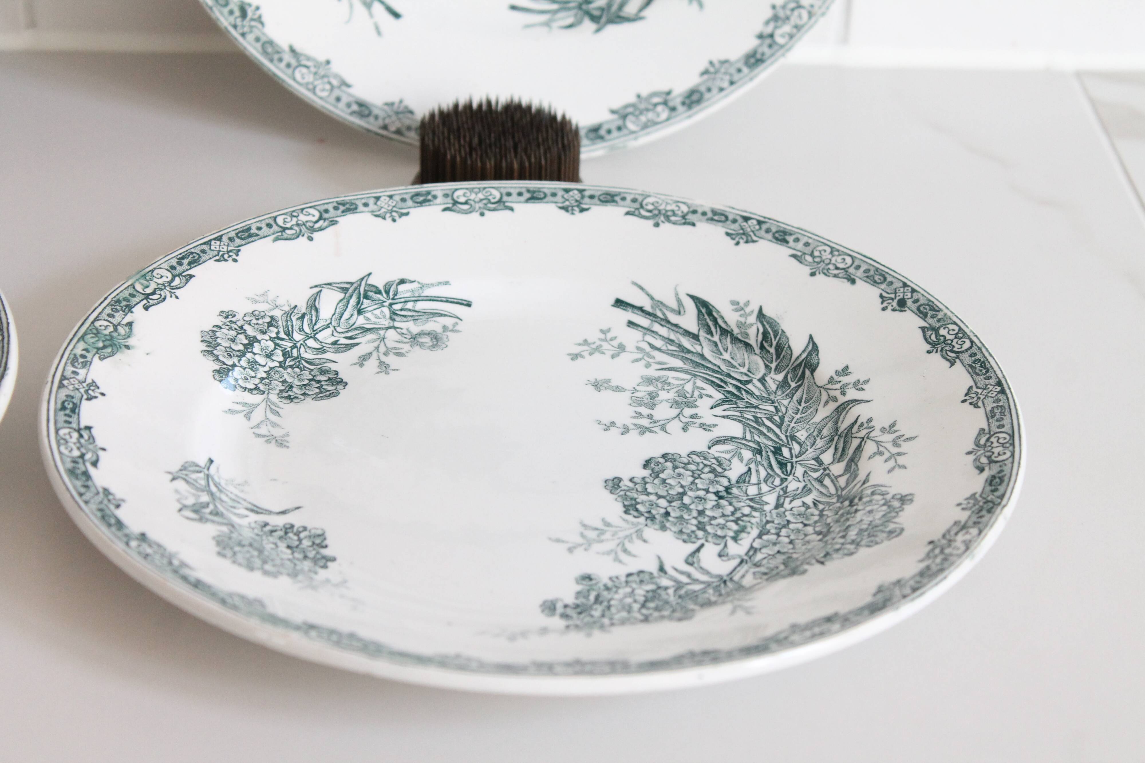 Antique flower plates DAISY St Amand x 2