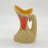 Fat lava vase / pitcher, Vallauris style, seafoam, vintage, 70's