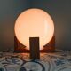 Table lamp in opaline and vintage wood