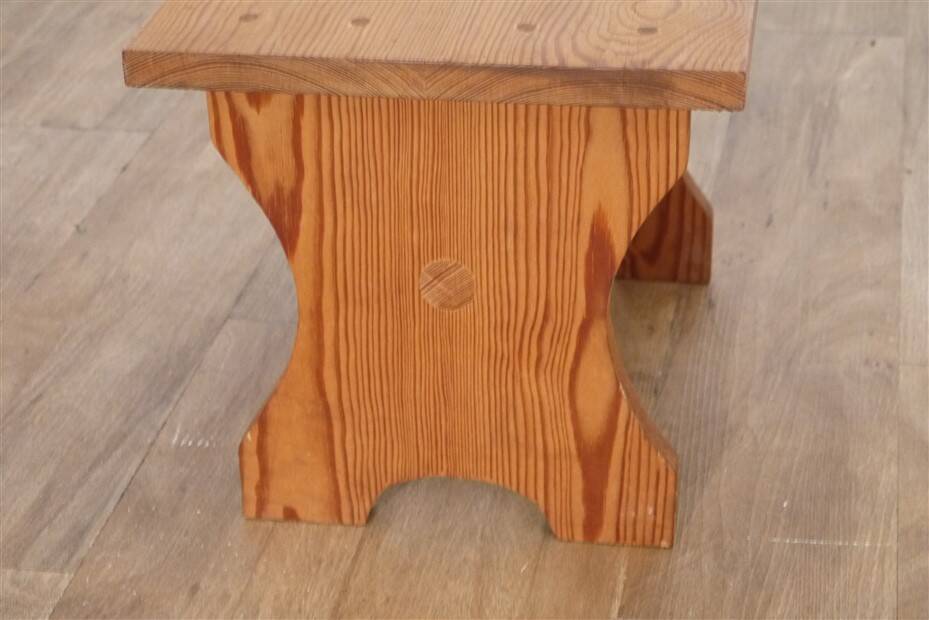 Vintage Scandinavian pine stool 1970s