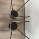 Paire de tabourets de bar metal chrome soudexvinyl circa 1970 design