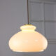 Mid-century Yellow Glass & Brass Pendant Lamp