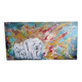 Painting 145cm Acrylic on panel surrealism white bear