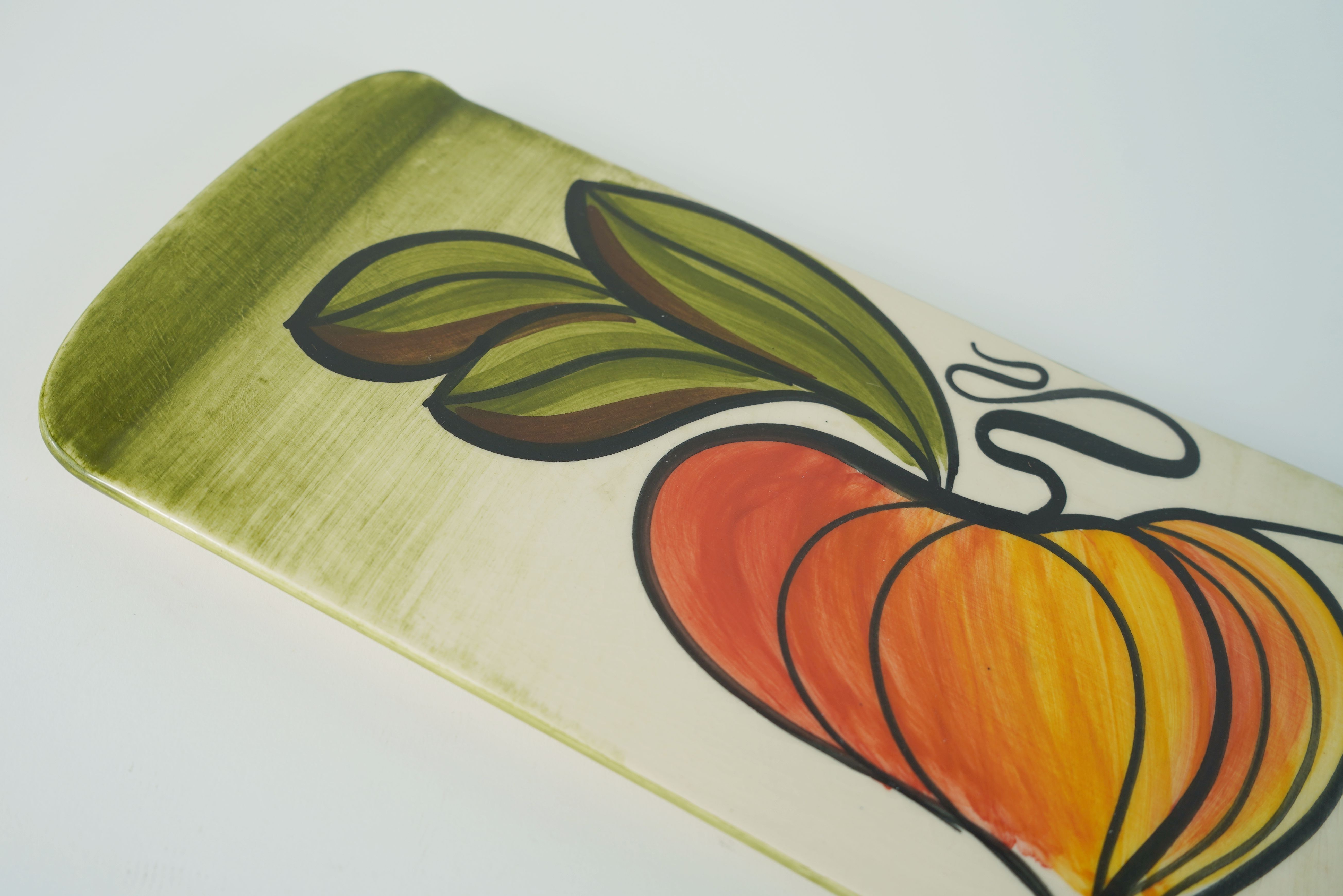 mid century ceramic CAKE PLATTER stutzel sachs aalen autumn decor