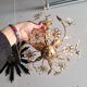 Lustre italien doré fleurs strass vintage Nucleo Eorme