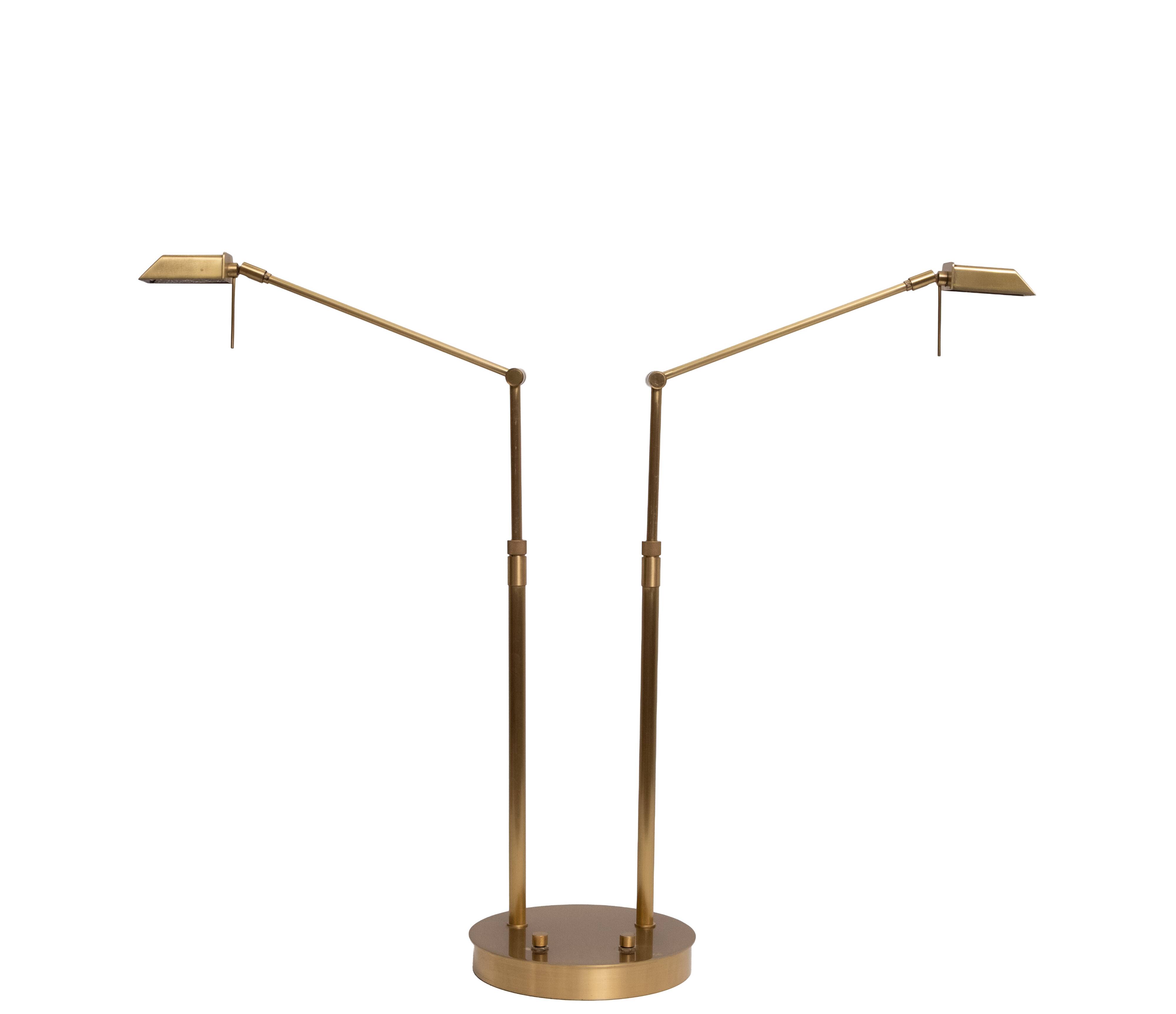 Stunning Ben Demmers Brass double l table lamp 1980s