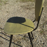 2 vintage chairs, metal and skaï