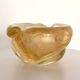 Vintage Thick Murano Glass Ashtray - Catchall with Gold Leaf, Italy