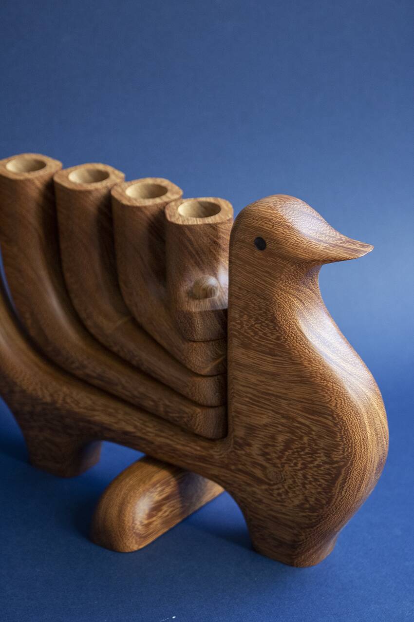 Wooden candlestick - Paloma candelabrum