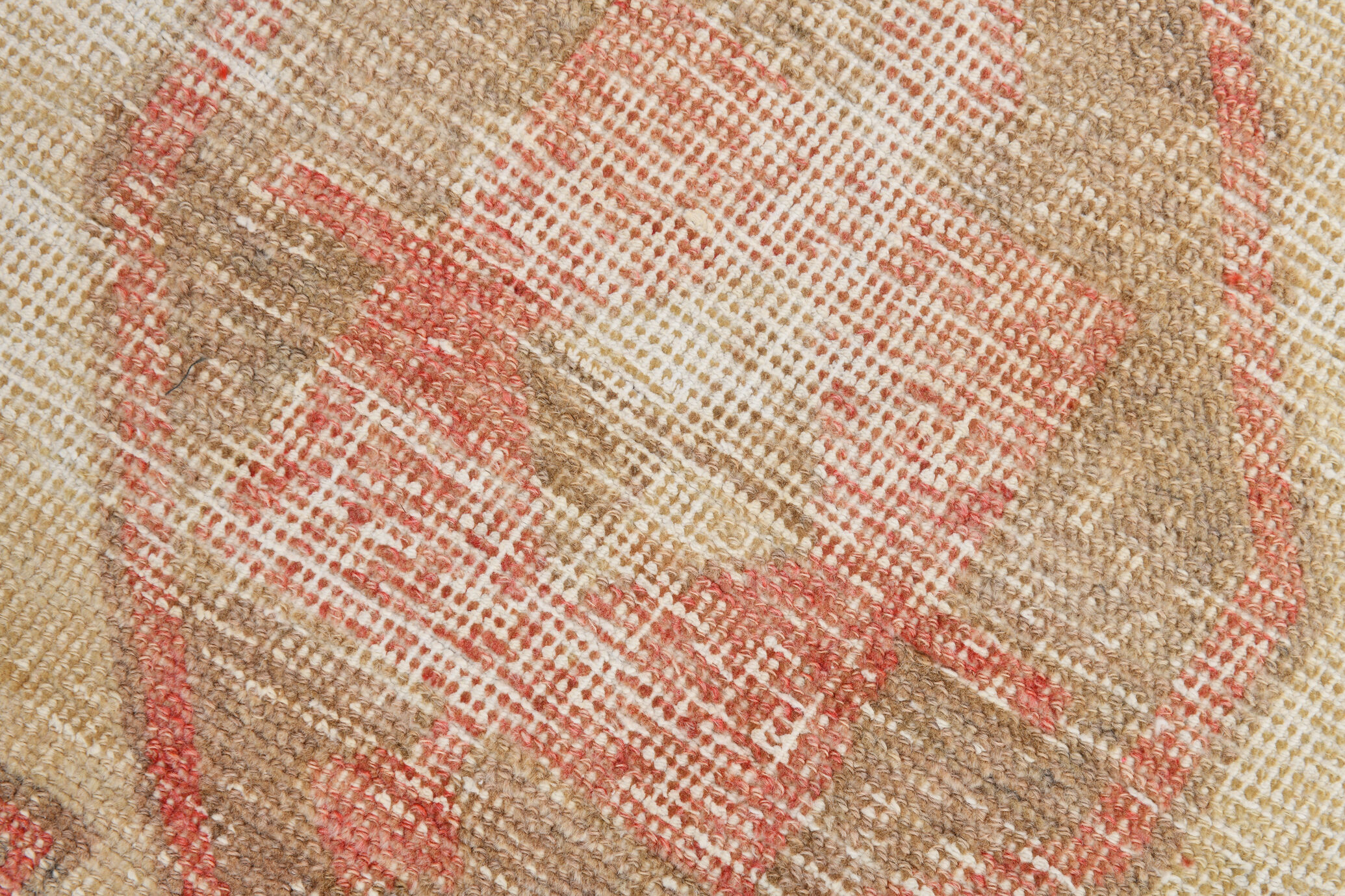 Red & beige vintage runner rug