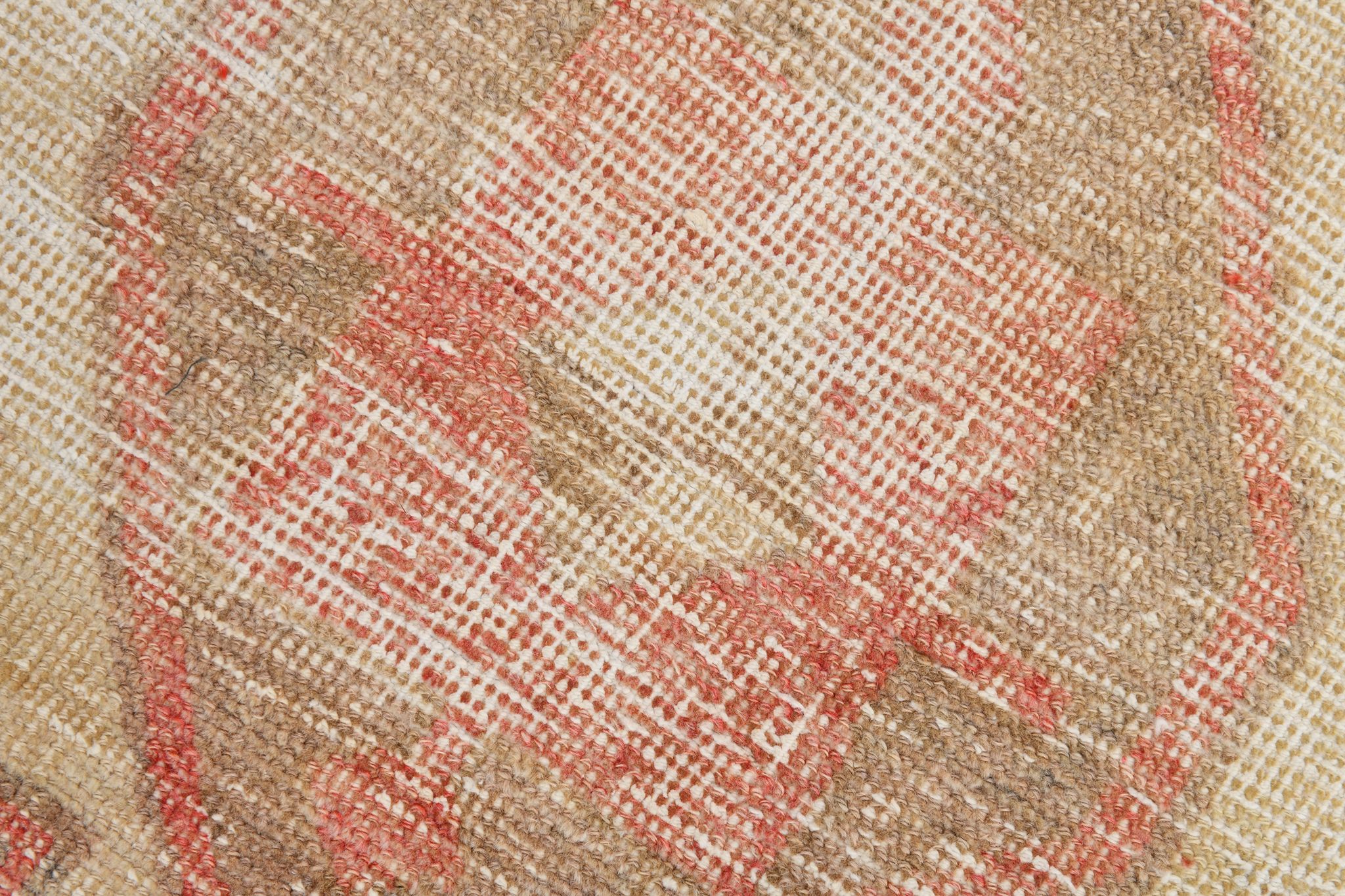 Red & beige vintage runner rug