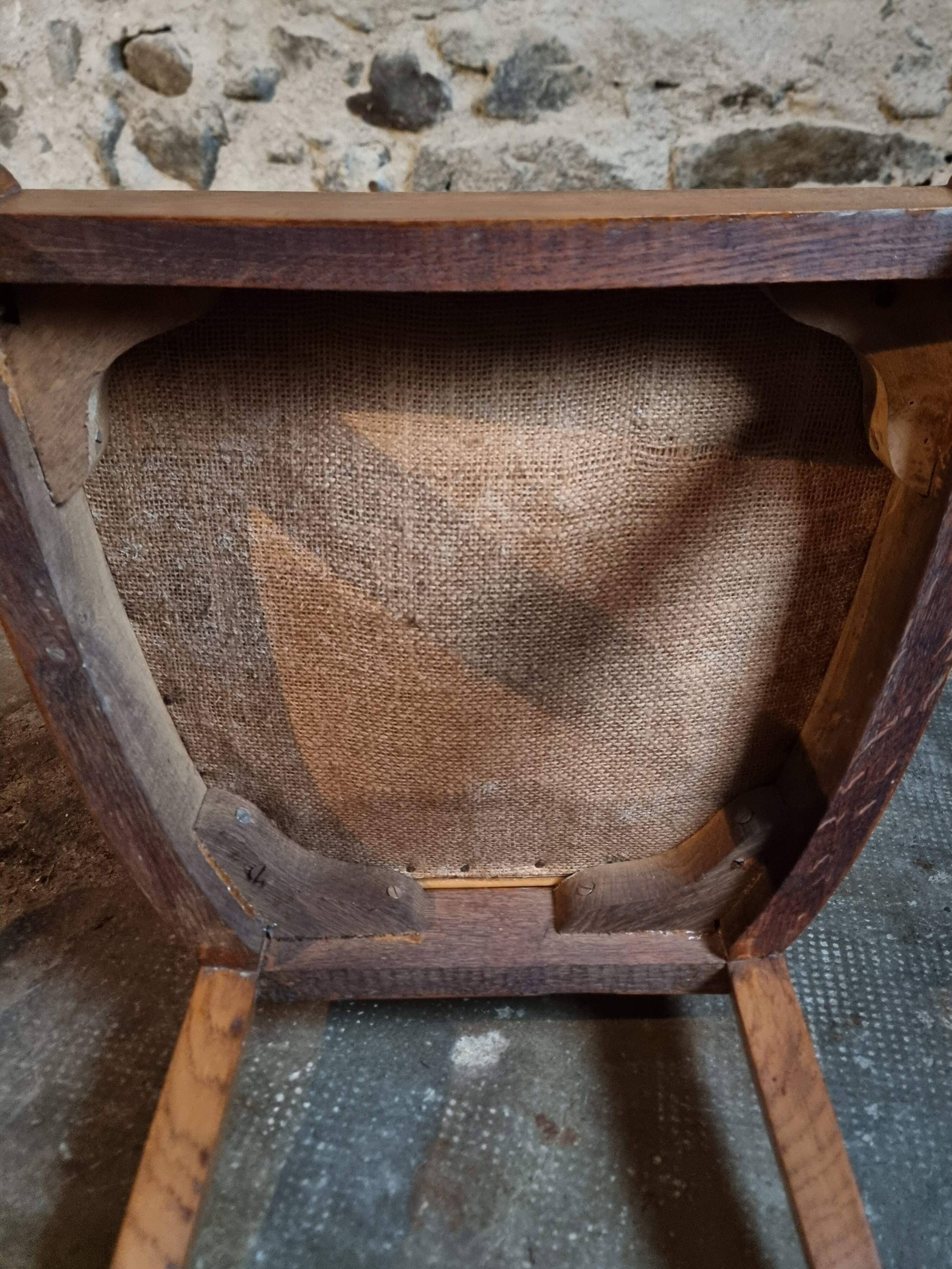 Art Deco dining chairs in French oak – set of 6, 1930s