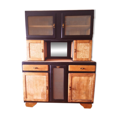 Meuble Buffet Mado vintage année 50 restauré et relooké, chêne massif