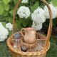 Serviteur / porte bouteilles en rotin naturel