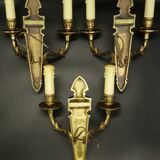 Suite de 3 appliques aux aigles style Empire - bronze