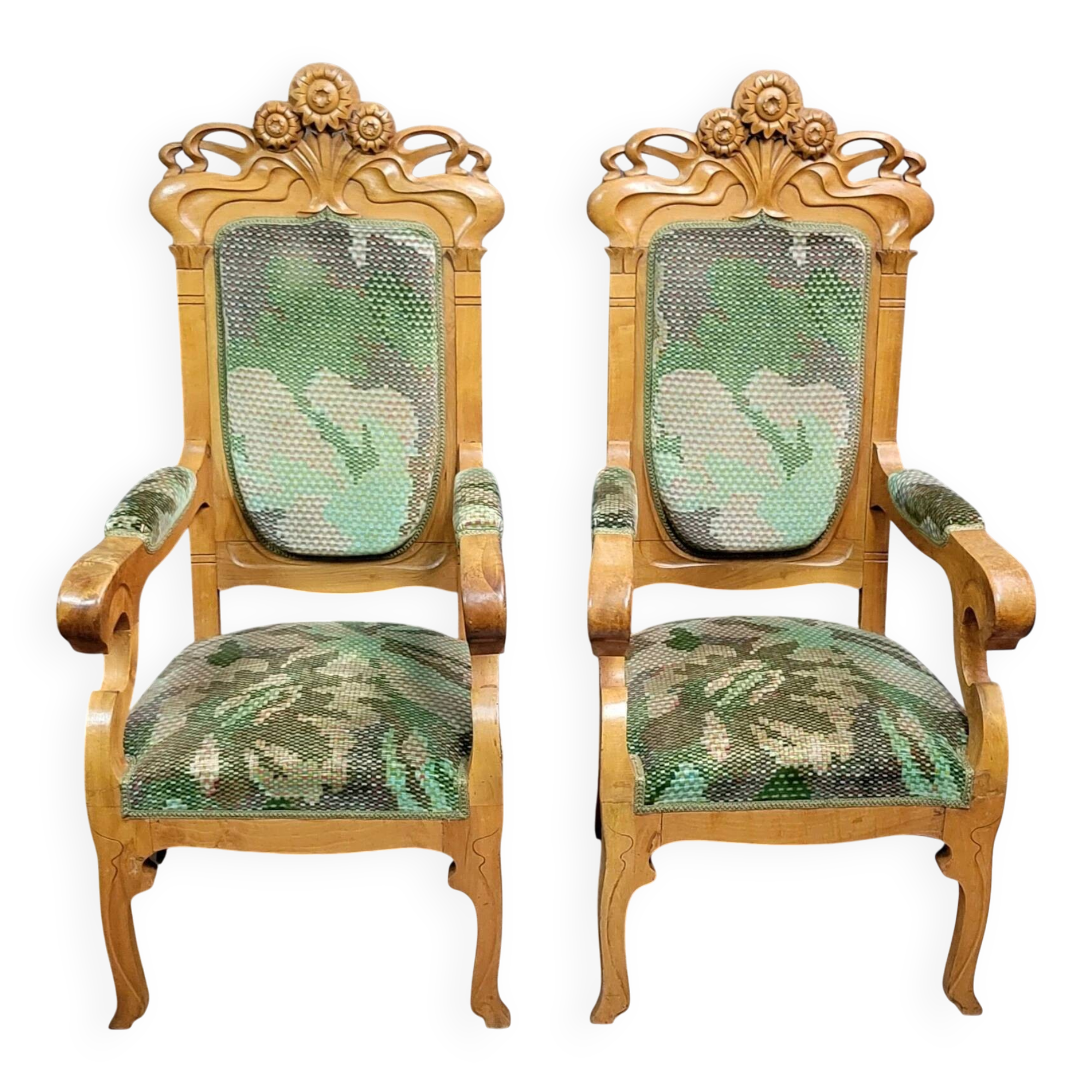 Pair of Art Nouveau armchairs