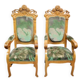 Pair of Art Nouveau armchairs