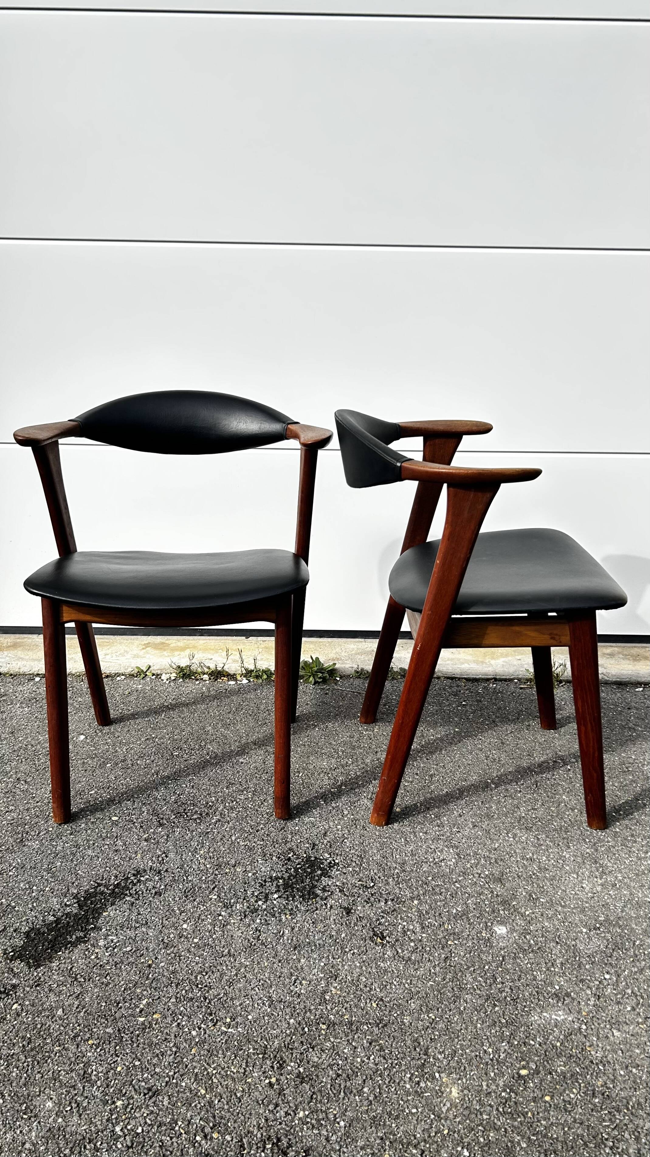 Pair of Danish teak armchairs by Erik Kirkegaard, 1950s