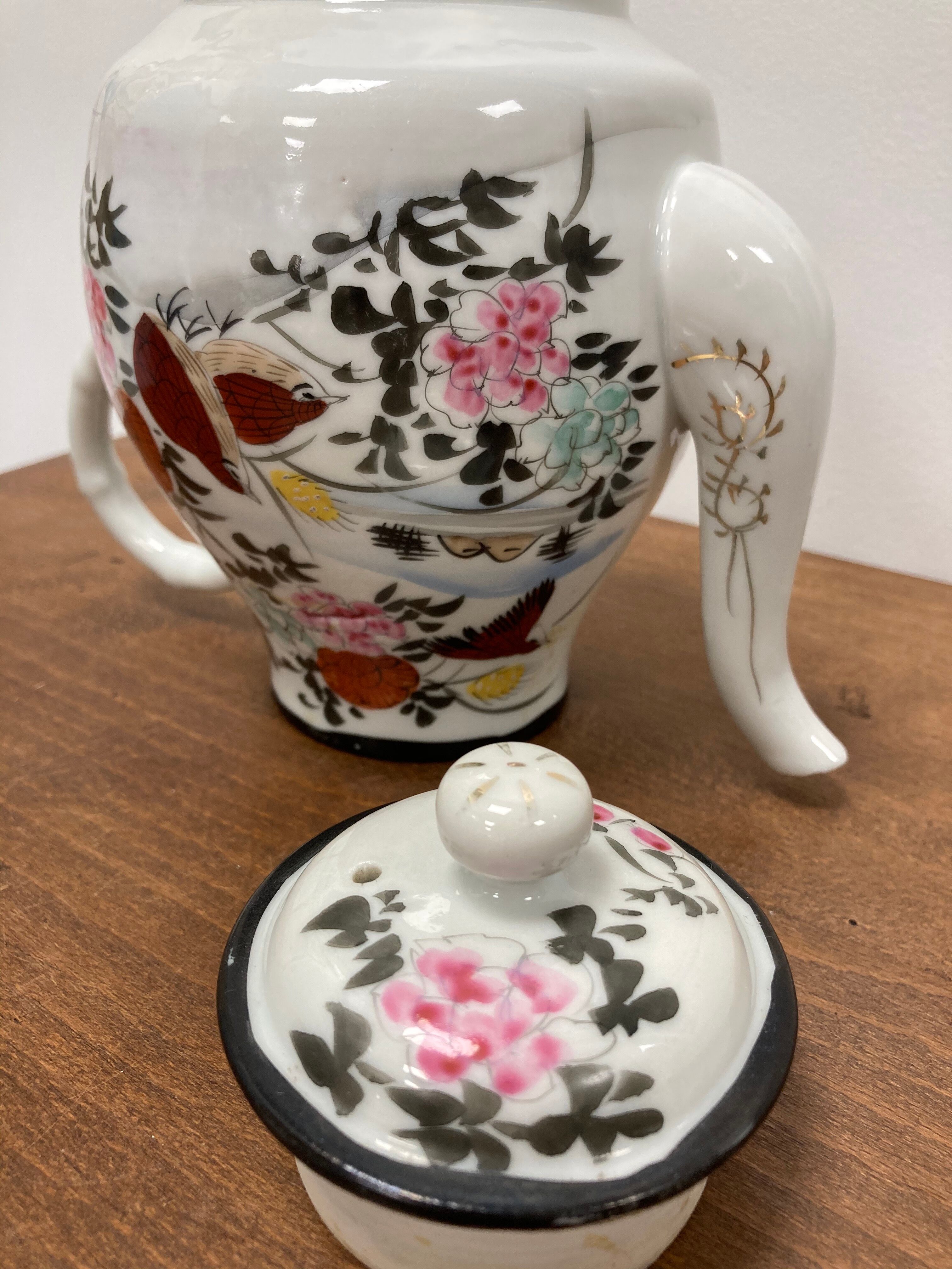 Hand-painted porcelain teapot