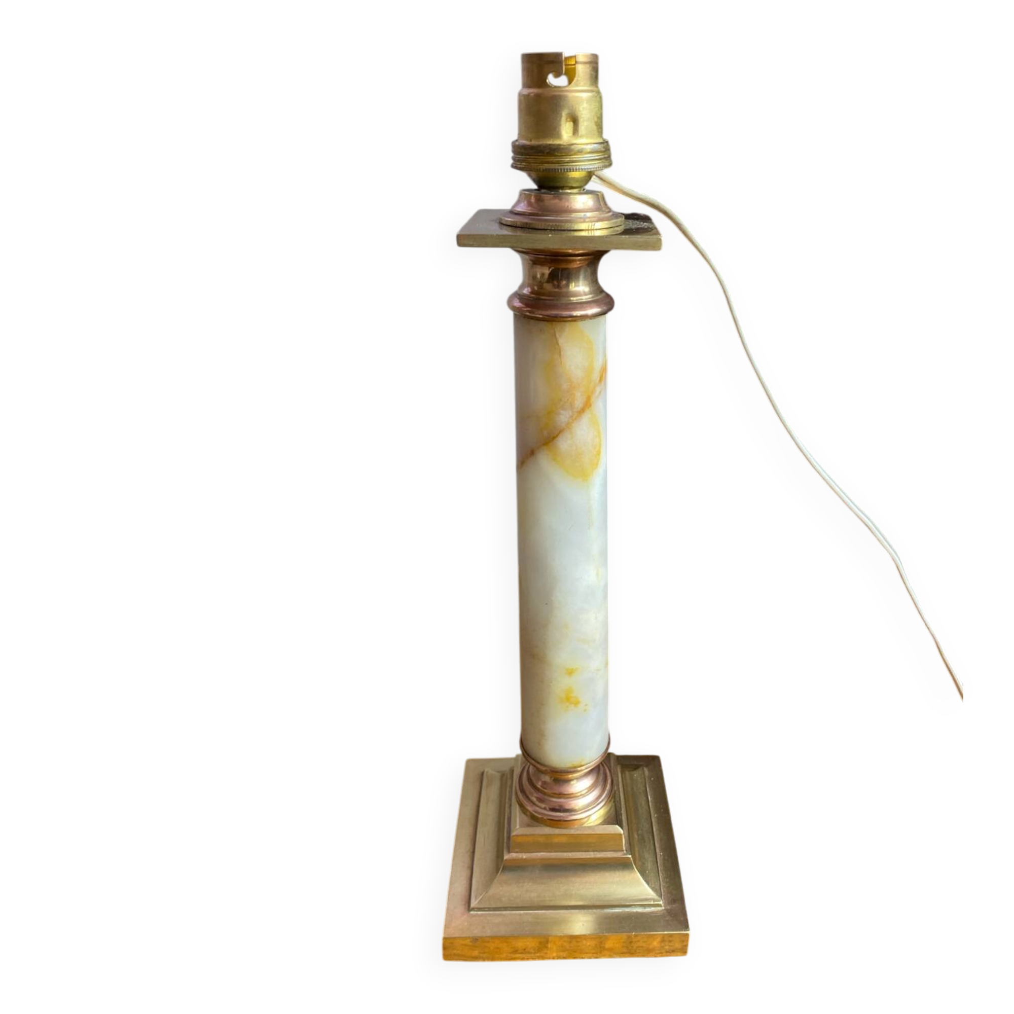 Lamp base in onyx and brass