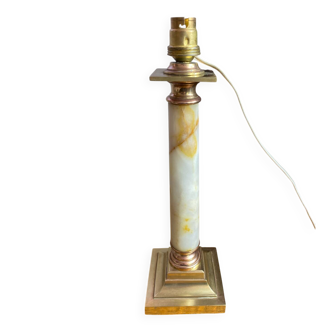 Lamp base in onyx and brass