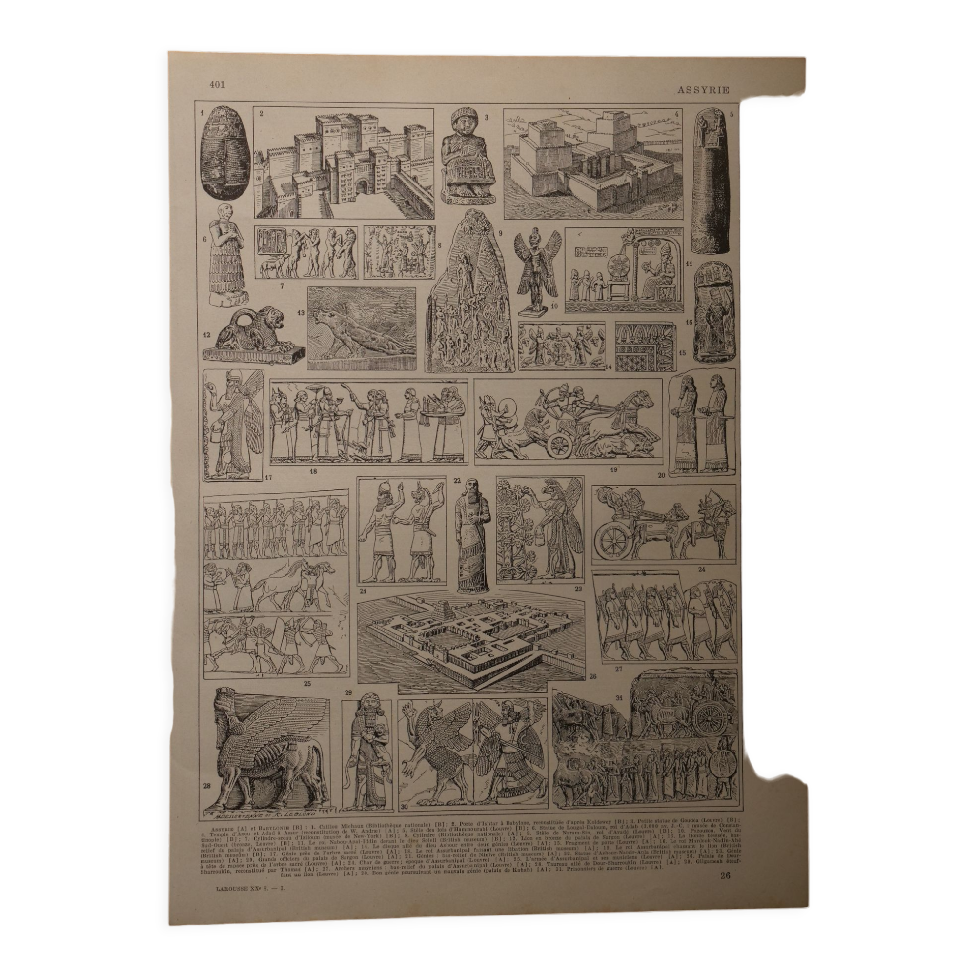 Original lithograph on Assyria and Babylonia