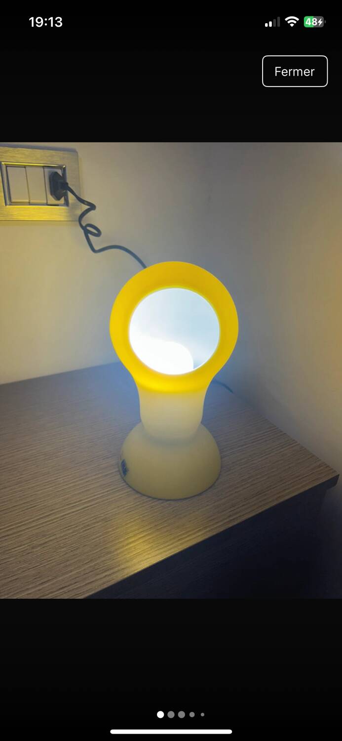 Lampe De Table Design jaune  Bulbo Aureliano Toso Murano  Space Age