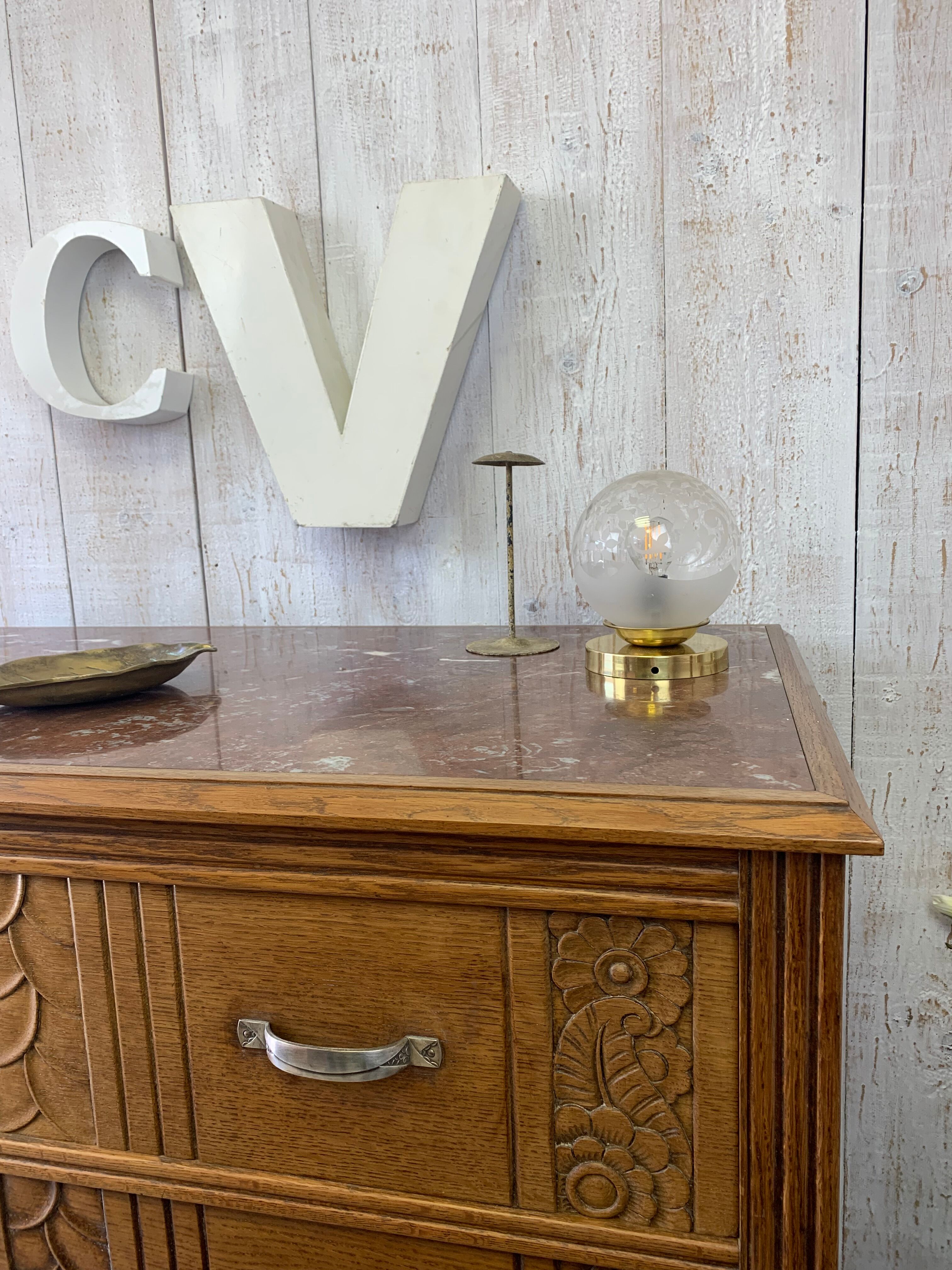 30s chest of drawers with marble top