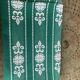 Nappe Helena Biarritz, made in france, linge basque, verte avec des broderies blanche, Vintage
