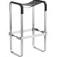 Pair of black metal stools without a backrest.