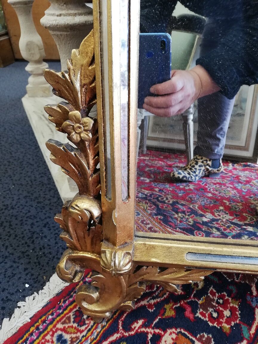 In-between wood stucco mirror Golden STYLE LOUIS XV trumeau ice decoration Castle