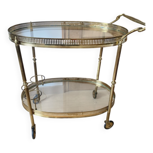 Desserte roulante ovale