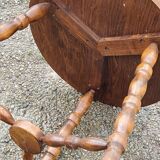Pedestal table of the 60s in beech and oak