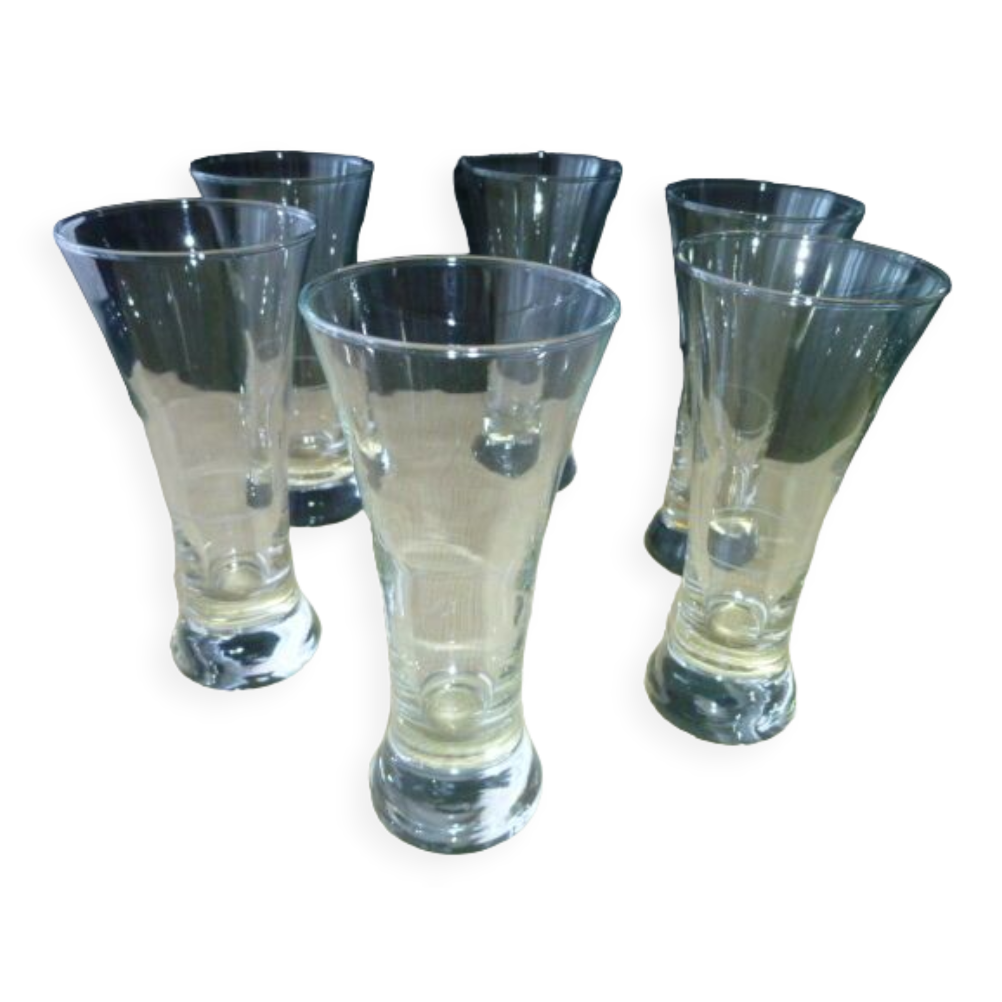 Set of 6 Pastis glasses with gauge