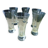 Set of 6 Pastis glasses with gauge