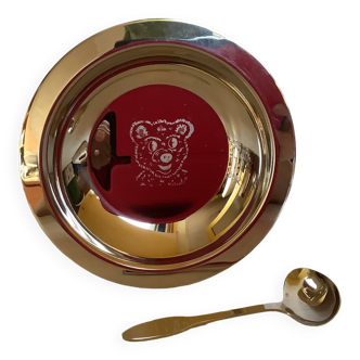 Uginox baby teddy bear plate and spoon